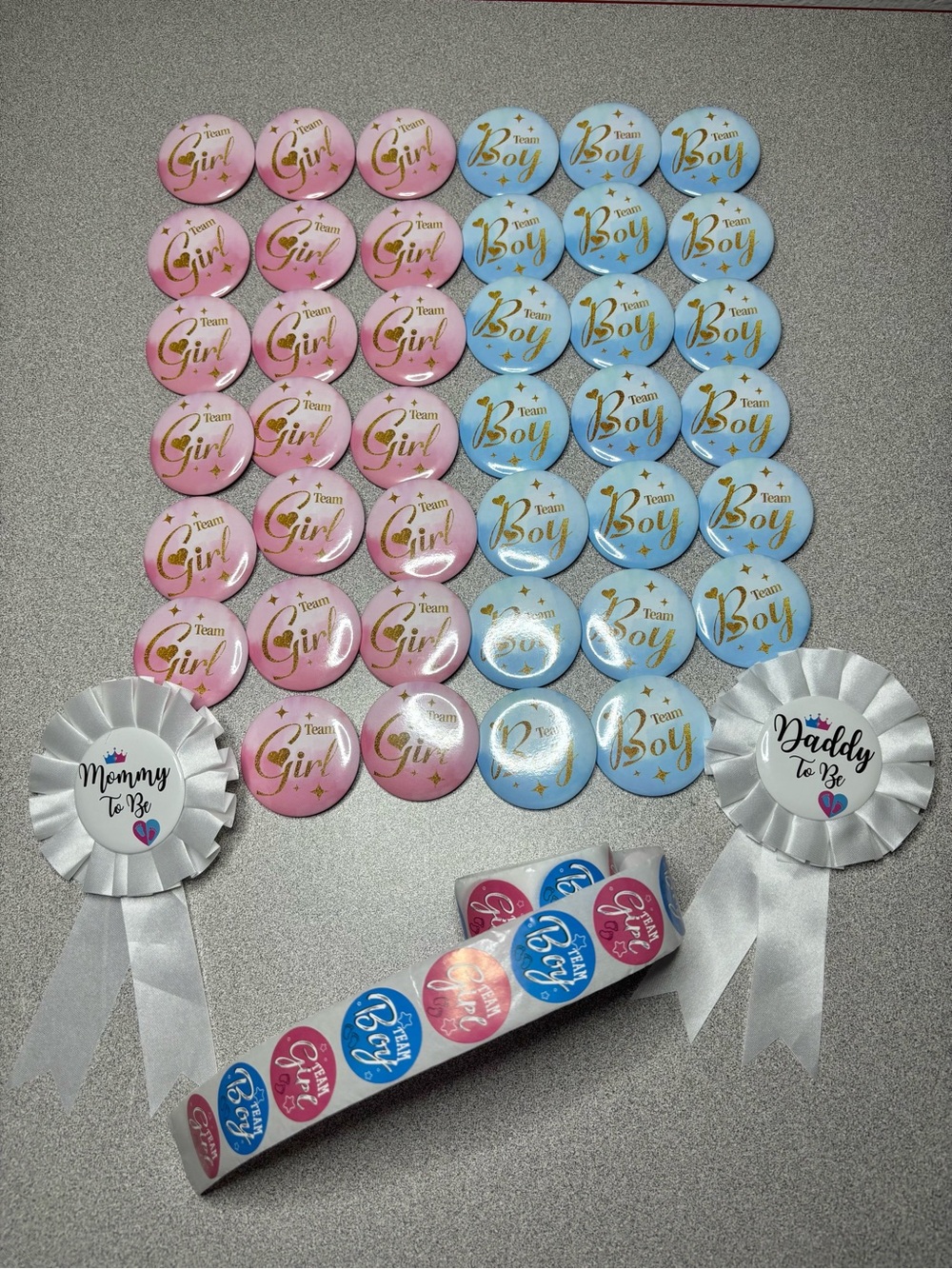 Gender Reveal Party Kit 40+ Pieces - Pink & Blue Team Girl/Team Boy